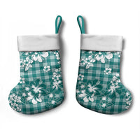 Hibiscus Pakala Aqua Teal Christmas Stocking Tropical Floral Stylized - Polynesian Pride