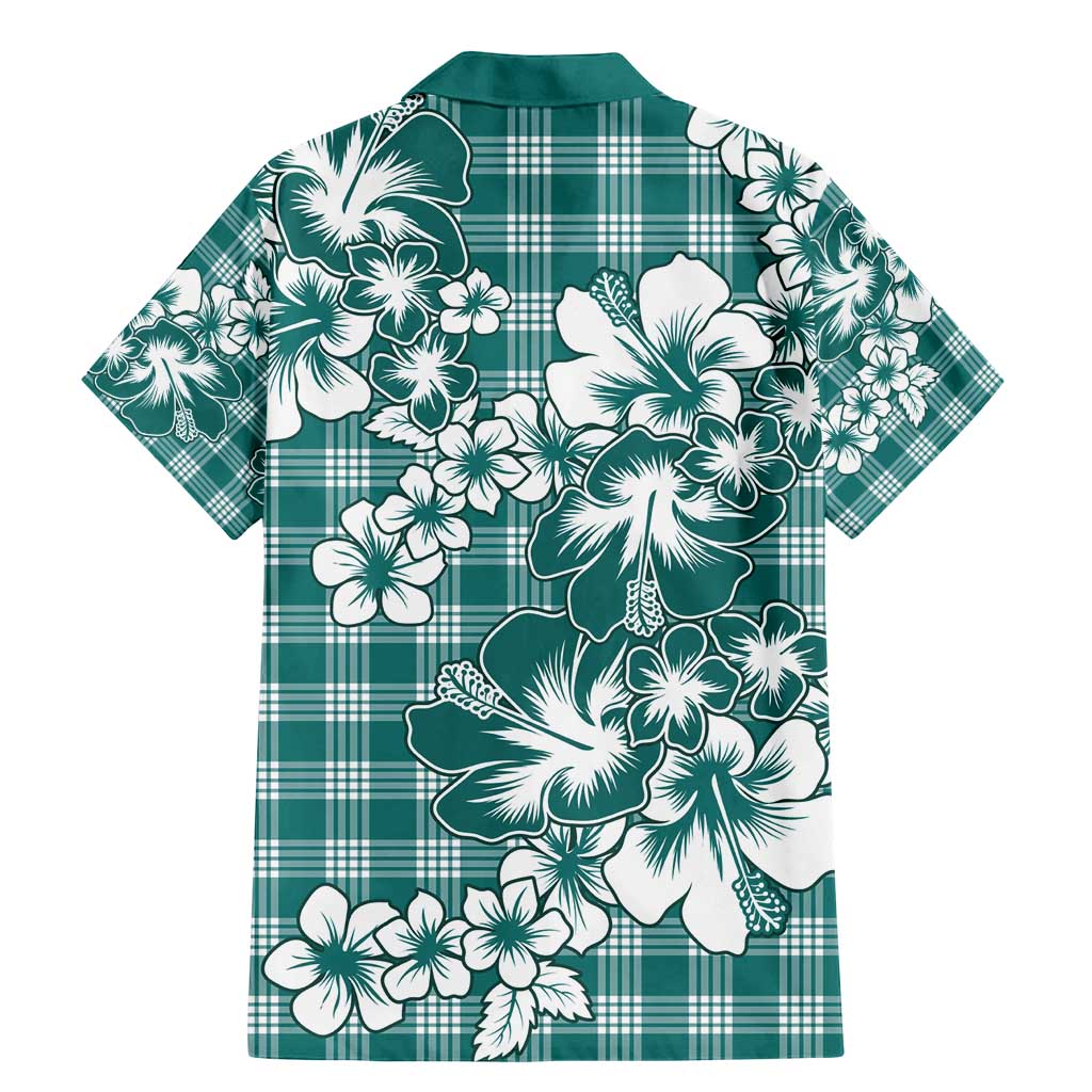 Hibiscus Pakala Aqua Teal Family Matching Mermaid Dress and Hawaiian Shirt Tropical Floral Stylized - Polynesian Pride