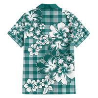 Hibiscus Pakala Aqua Teal Hawaiian Shirt Tropical Floral Stylized - Polynesian Pride