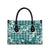 Hibiscus Pakala Aqua Teal Leather Bag Tropical Floral Stylized - Polynesian Pride