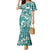 Hibiscus Pakala Aqua Teal Mermaid Dress Tropical Floral Stylized - Polynesian Pride