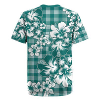 Hibiscus Pakala Aqua Teal Rugby Jersey Tropical Floral Stylized - Polynesian Pride