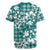 Hibiscus Pakala Aqua Teal Rugby Jersey Tropical Floral Stylized - Polynesian Pride