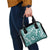 Hibiscus Pakala Aqua Teal Shoulder Handbag Tropical Floral Stylized - Polynesian Pride