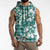 Hibiscus Pakala Aqua Teal Sleeveless Zip Hoodie Tropical Floral Stylized - Polynesian Pride