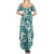 Hibiscus Pakala Aqua Teal Summer Maxi Dress Tropical Floral Stylized - Polynesian Pride
