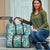 Hibiscus Pakala Aqua Teal Travel Bag Tropical Floral Stylized - Polynesian Pride