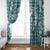 Hibiscus Pakala Aqua Teal Window Curtain Tropical Floral Stylized - Polynesian Pride