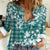 Hibiscus Pakala Aqua Teal Women Casual Shirt Tropical Floral Stylized - Polynesian Pride