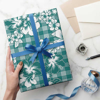 Hibiscus Pakala Aqua Teal Wrapping Paper Tropical Floral Stylized - Polynesian Pride