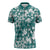 Hibiscus Pakala Aqua Teal Zipper Polo Shirt Tropical Floral Stylized - Polynesian Pride