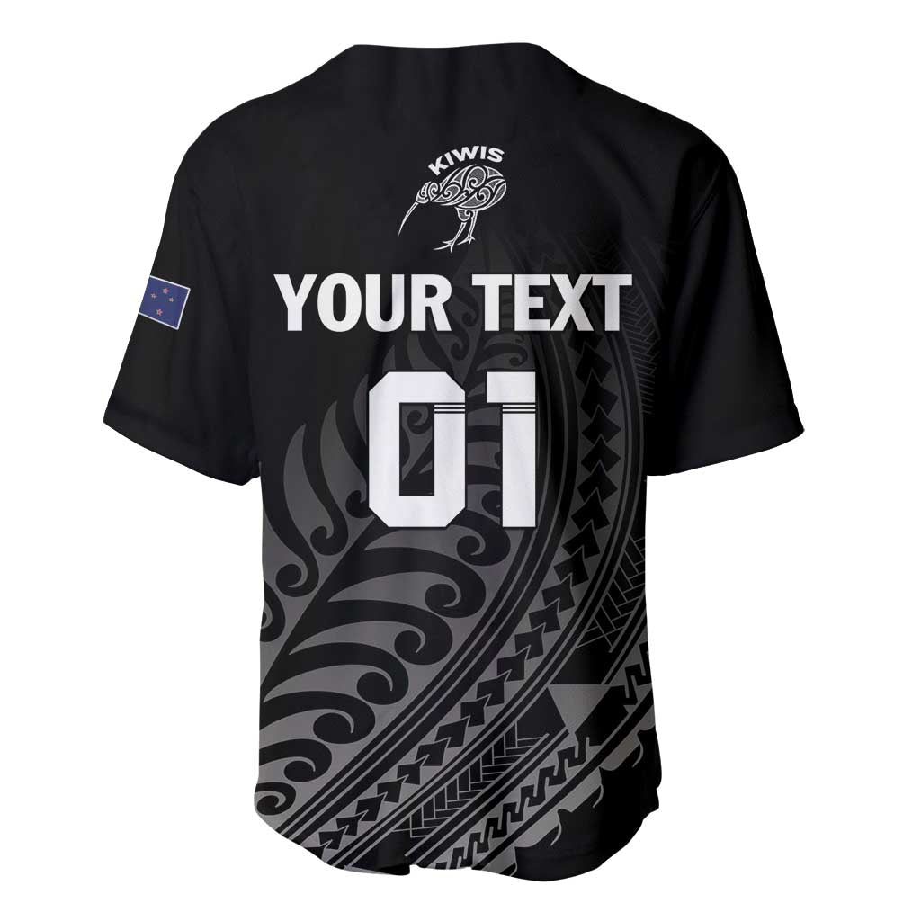 Custom New Zealand Cricket Baseball Jersey Maori Kiwi Black Fern