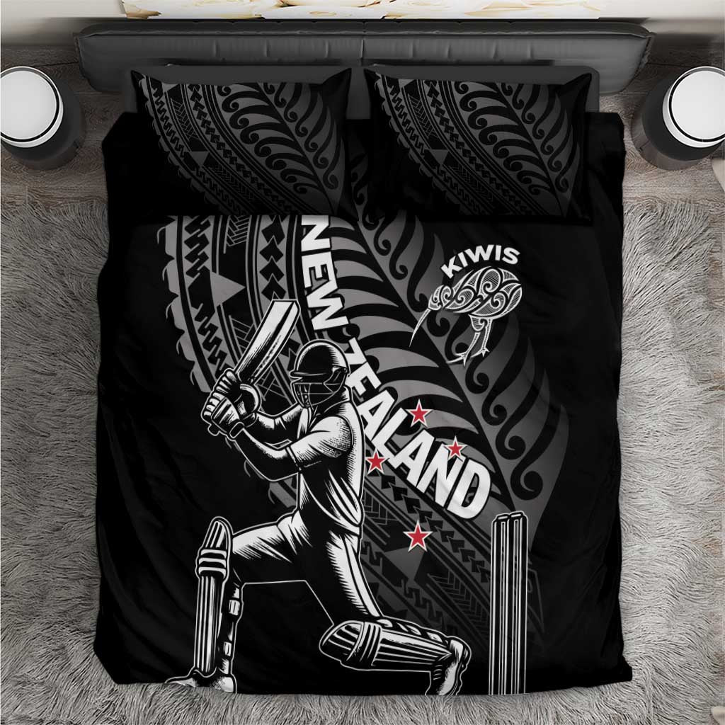 New Zealand Cricket Bedding Set Maori Kiwi Black Fern