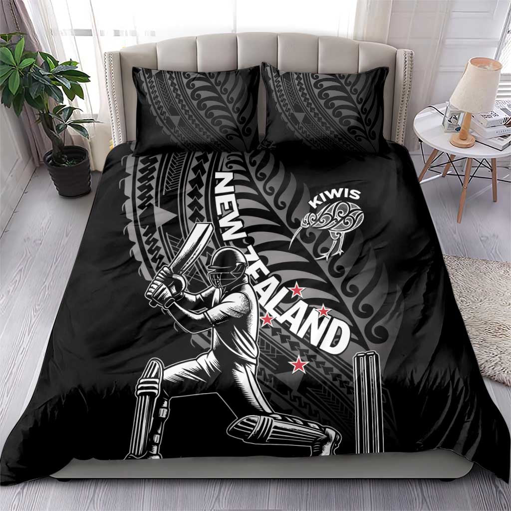 New Zealand Cricket Bedding Set Maori Kiwi Black Fern