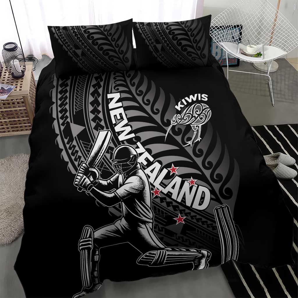 New Zealand Cricket Bedding Set Maori Kiwi Black Fern