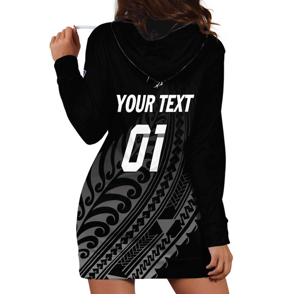 Custom New Zealand Cricket Hoodie Dress Maori Kiwi Black Fern LT01 - Polynesian Pride