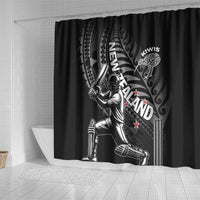 New Zealand Cricket Shower Curtain Maori Kiwi Black Fern