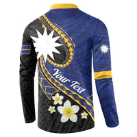 Personalised Nauru Button Sweatshirt Naoero Proud Plumeria