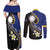 Personalised Nauru Couples Matching Off Shoulder Maxi Dress and Long Sleeve Button Shirt Naoero Proud Plumeria