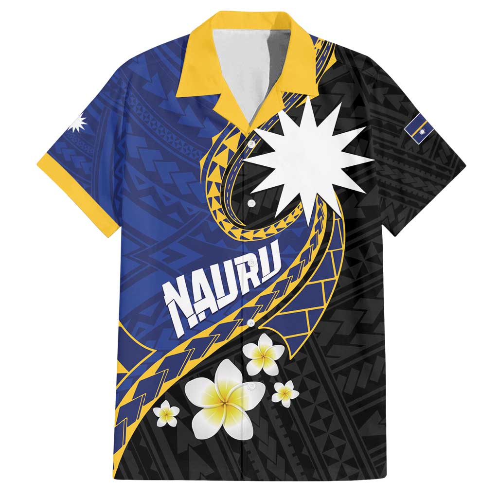 Personalised Nauru Family Matching Off Shoulder Maxi Dress and Hawaiian Shirt Naoero Proud Plumeria