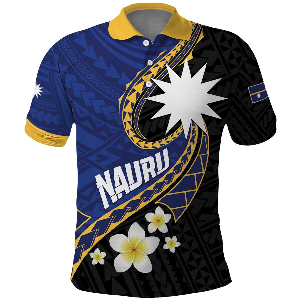 Personalised Nauru Polo Shirt Naoero Proud Plumeria