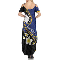 Personalised Nauru Summer Maxi Dress Naoero Proud Plumeria