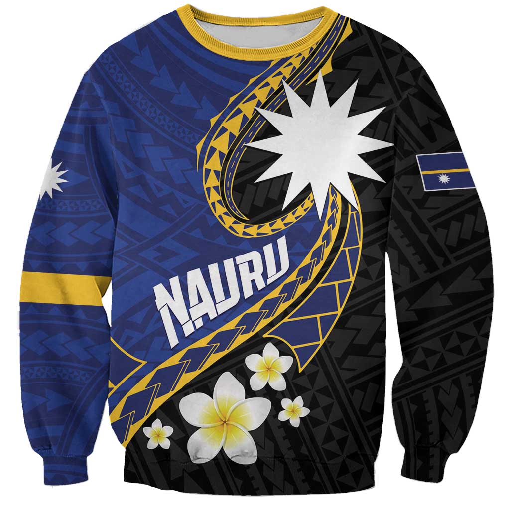 Personalised Nauru Sweatshirt Naoero Proud Plumeria