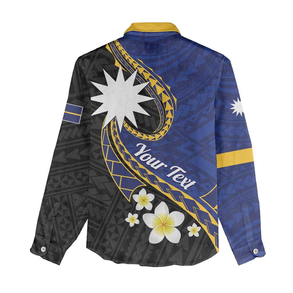 Personalised Nauru Women Casual Shirt Naoero Proud Plumeria