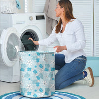 Hawaii Anthurium Tiare Pikake Lei Laundry Basket UliUli Lauhala Art Pattern