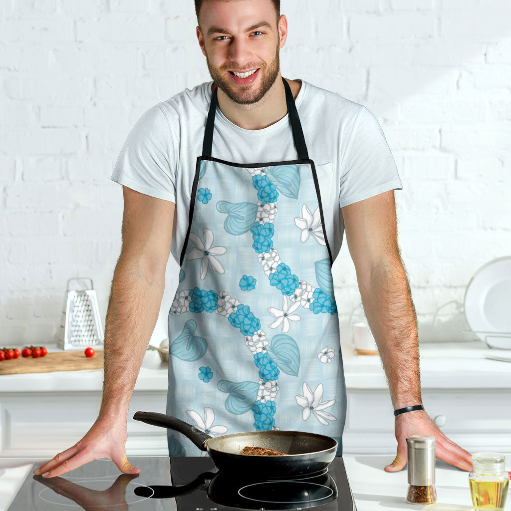 Hawaii Anthurium Tiare Pikake Lei Apron UliUli Lauhala Art Pattern