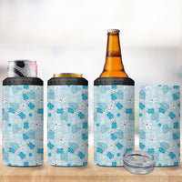 Hawaii Anthurium Tiare Pikake Lei 4 in 1 Can Cooler Tumbler UliUli Lauhala Art Pattern