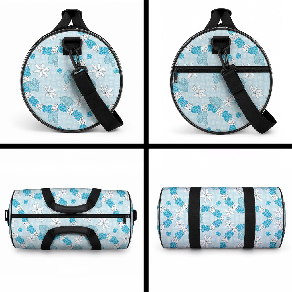 Hawaii Anthurium Tiare Pikake Lei Duffle Bag UliUli Lauhala Art Pattern LT01 - Polynesian Pride