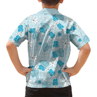 Hawaii Anthurium Tiare Pikake Lei Family Matching Long Sleeve Bodycon Dress and Hawaiian Shirt UliUli Lauhala Art Pattern LT01 - Polynesian Pride