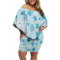 Hawaii Anthurium Tiare Pikake Lei Family Matching Off Shoulder Short Dress and Hawaiian Shirt UliUli Lauhala Art Pattern