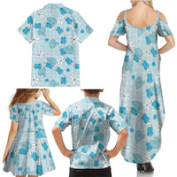 Hawaii Anthurium Tiare Pikake Lei Family Matching Summer Maxi Dress and Hawaiian Shirt UliUli Lauhala Art Pattern