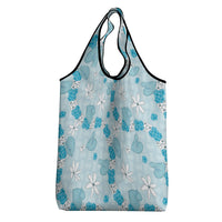 Hawaii Anthurium Tiare Pikake Lei Grocery Bag UliUli Lauhala Art Pattern