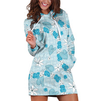 Hawaii Anthurium Tiare Pikake Lei Hoodie Dress UliUli Lauhala Art Pattern