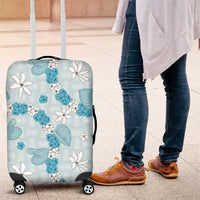 Hawaii Anthurium Tiare Pikake Lei Luggage Cover UliUli Lauhala Art Pattern