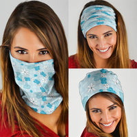 Hawaii Anthurium Tiare Pikake Lei Neck Gaiter UliUli Lauhala Art Pattern