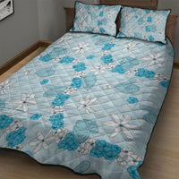Hawaii Anthurium Tiare Pikake Lei Quilt Bed Set UliUli Lauhala Art Pattern