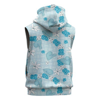 Hawaii Anthurium Tiare Pikake Lei Sleeveless Zip Hoodie UliUli Lauhala Art Pattern