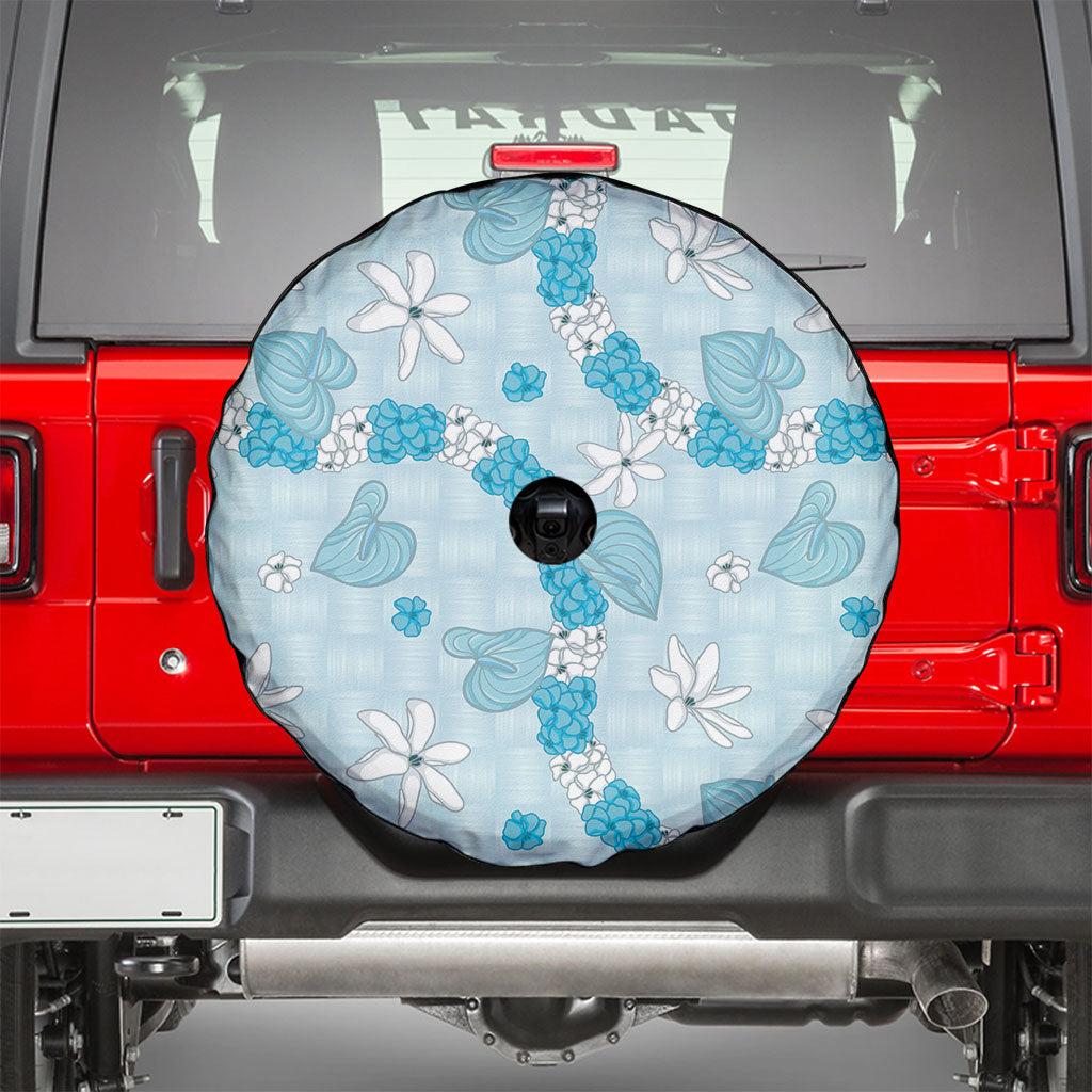 Hawaii Anthurium Tiare Pikake Lei Spare Tire Cover UliUli Lauhala Art Pattern