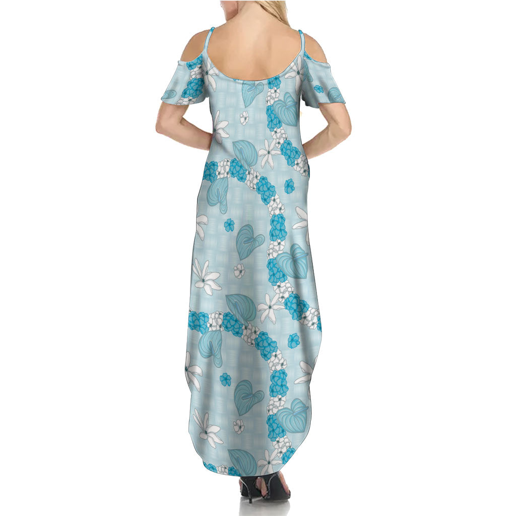 Hawaii Anthurium Tiare Pikake Lei Summer Maxi Dress UliUli Lauhala Art Pattern