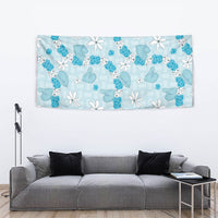 Hawaii Anthurium Tiare Pikake Lei Tapestry UliUli Lauhala Art Pattern