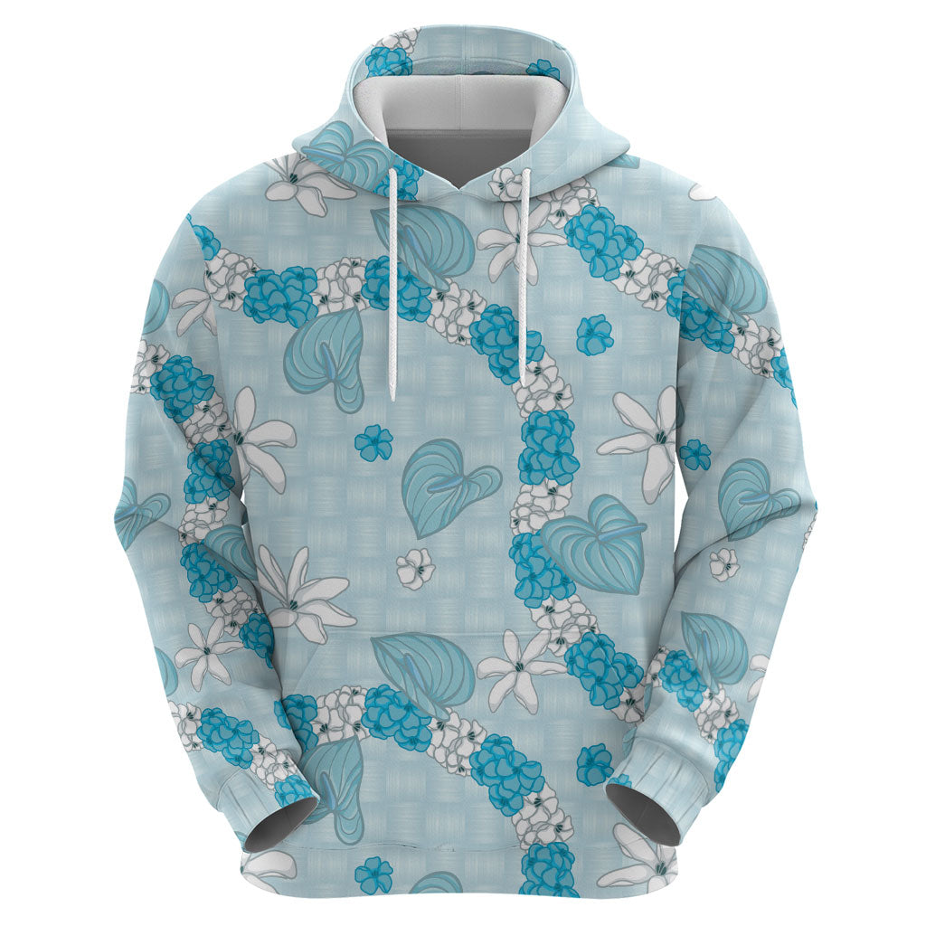 Hawaii Anthurium Tiare Pikake Lei Zip Hoodie UliUli Lauhala Art Pattern