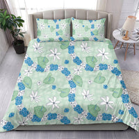 Hawaii Anthurium Tiare Pikake Lei Bedding Set Omaomao Lauhala Art Pattern