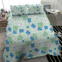 Hawaii Anthurium Tiare Pikake Lei Bedding Set Omaomao Lauhala Art Pattern