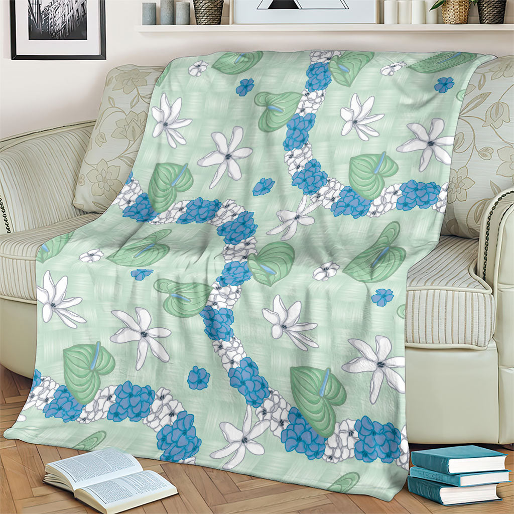 Hawaii Anthurium Tiare Pikake Lei Blanket Omaomao Lauhala Art Pattern