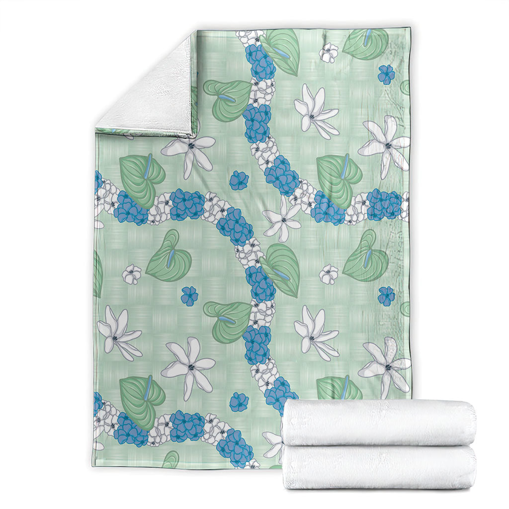 Hawaii Anthurium Tiare Pikake Lei Blanket Omaomao Lauhala Art Pattern