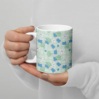 Hawaii Anthurium Tiare Pikake Lei Ceramic Mug Omaomao Lauhala Art Pattern